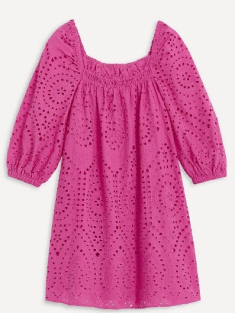 Reitmans x Birds Papaya Hot Pink Eyelet Dress